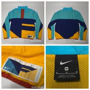 NIKE BASKETBALL FLIGHT COLORBLOCK 1/2 ZIP LIGHTWEIGHT WINDBREAKER JACKET SIZE M